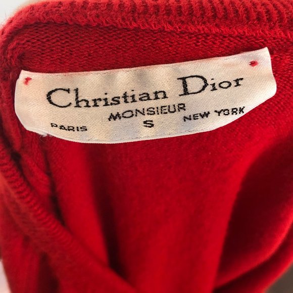CHRISTIAN DIOR Vintage Red Sweater #II10 - Picture 6 of 7